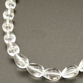 Natural White Crystal,Drop,White,6*9mm,Hole:1mm,about 45 pcs/strand,about 20 g/strand,1 strand/package,15"(38cm),XBGB02262aaha-L001