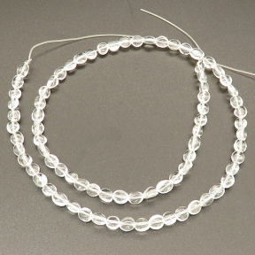 Natural White Crystal,Bean shape,White,4*5mm,Hole:0.8mm,about 78 pcs/strand,about 10 g/strand,1 strand/package,15"(38cm),XBGB02265ahoa-L001