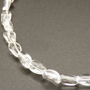 Natural White Crystal,Bean shape,White,4*7mm,Hole:0.8mm,about 57 pcs/strand,about 10 g/strand,1 strand/package,15"(38cm),XBGB02268ahoa-L001