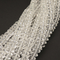 Natural White Crystal,Disc beads,White,4*6mm,Hole:0.8mm,about 108 pcs/strand,about 20 g/strand,1 strand/package,15"(38cm),XBGB02271aaha-L001