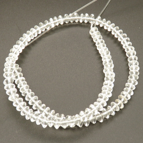 Natural White Crystal,Disc beads,White,4*6mm,Hole:0.8mm,about 108 pcs/strand,about 20 g/strand,1 strand/package,15"(38cm),XBGB02271aaha-L001