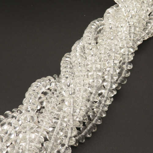 Natural White Crystal,Abacus beads,White,5*8mm,Hole:1mm,about 82 pcs/strand,about 40 g/strand,1 strand/package,15"(38cm),XBGB02274aaha-L001