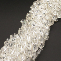 Natural White Crystal,Flat Round,White,8*5mm,Hole:0.8mm,about 51 pcs/strand,about 20 g/strand,1 strand/package,15"(38cm),XBGB02283aaha-L001