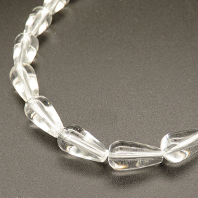 Natural White Crystal,Drop,White,8*15mm,Hole:1mm,about 27 pcs/strand,about 35 g/strand,1 strand/package,15"(38cm),XBGB02287aaha-L001