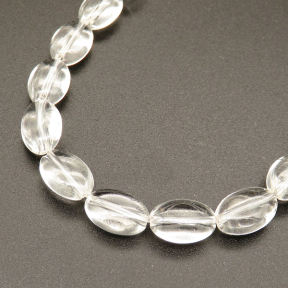 Natural White Crystal,Egg shape,White,8*12*5mm,Hole:1mm,about 34 pcs/strand,about 25 g/strand,1 strand/package,15"(38cm),XBGB02290aaha-L001