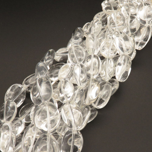 Natural White Crystal,Egg shape,White,15*20*8mm,Hole:1mm,about 21 pcs/strand,about 85 g/strand,1 strand/package,15"(38cm),XBGB02293aaha-L001