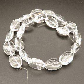 Natural White Crystal,Egg shape,White,15*20*8mm,Hole:1mm,about 21 pcs/strand,about 85 g/strand,1 strand/package,15"(38cm),XBGB02293aaha-L001
