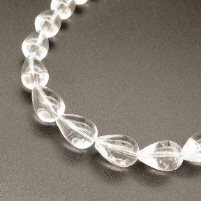 Natural White Crystal,Drop,White,10*14mm,Hole:1mm,about 27 pcs/strand,about 55 g/strand,1 strand/package,15"(38cm),XBGB02296aaha-L001