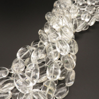 Natural White Crystal,Bean shape,White,20*23~18*31mm,Hole:1.2mm,about 15 pcs/strand,about 185 g/strand,1 strand/package,15"(38cm),XBGB02308aaha-L001