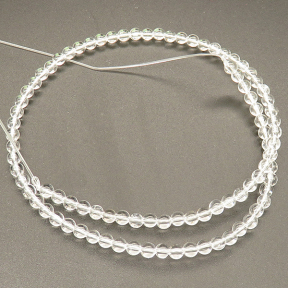 Natural White Crystal,Round,White,4mm,Hole:0.5mm,about 90 pcs/strand,about 10 g/strand,1 strand/package,15"(38cm),XBGB02311ahja-L001