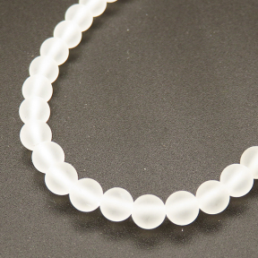 Natural White Crystal,Round,Frosted,White,5mm,Hole:0.8mm,about 76 pcs/strand,about 15 g/strand,1 strand/package,15"(38cm),XBGB02314ahma-L001