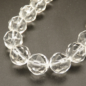 Natural White Crystal,Round,Faceted,White,10mm,Hole:1mm,about 33 pcs/strand,about 70 g/strand,1 strand/package,15"(38cm),XBGB02317vablb-L001