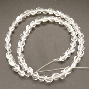 Natural White Crystal,Bean shape,White,6*8mm,Hole:0.8mm,about 58 pcs/strand,about 20 g/strand,1 strand/package,15"(38cm),XBGB02320aaha-L001