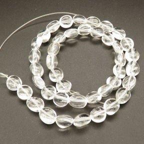 Natural White Crystal,Bean shape,White,9*10*6mm,Hole:0.8mm,about 42 pcs/strand,about 35 g/strand,1 strand/package,15"(38cm),XBGB02323aaha-L001
