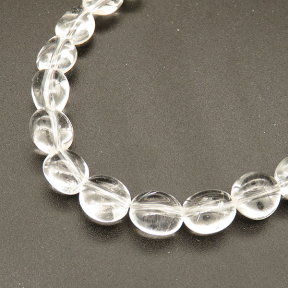 Natural White Crystal,Bean shape,White,9*10*6mm,Hole:0.8mm,about 42 pcs/strand,about 35 g/strand,1 strand/package,15"(38cm),XBGB02323aaha-L001