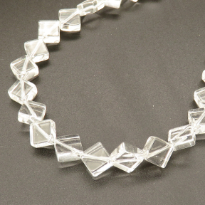 Natural White Crystal,Rhombus,White,8*4mm,Hole:0.8mm,about 41 pcs/strand,about 30 g/strand,1 strand/package,15"(38cm),XBGB02326aaha-L001