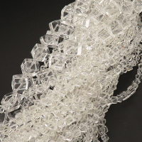 Natural White Crystal,Square,White,10mm,Hole:1mm,about 28 pcs/strand,about 70 g/strand,1 strand/package,15"(38cm),XBGB02329vablb-L001