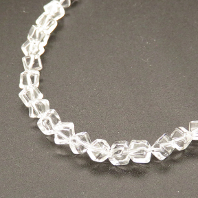 Natural White Crystal,Square,White,10mm,Hole:1mm,about 28 pcs/strand,about 70 g/strand,1 strand/package,15"(38cm),XBGB02329vablb-L001