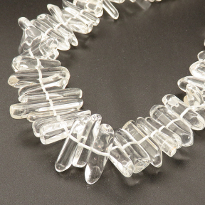 Natural White Crystal,Spiked column,White,5*21~6*32mm,Hole:0.5mm,about 66 pcs/strand,about 120 g/strand,1 strand/package,15"(38cm),XBGB02334vablb-L001