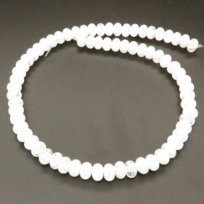 Natural White Crystal,Explosion,Abacus beads,White,6*9mm,Hole:0.8mm,about 69 pcs/strand,about 50 g/strand,1 strand/package,15"(38cm),XBGB02349vabkl-L001