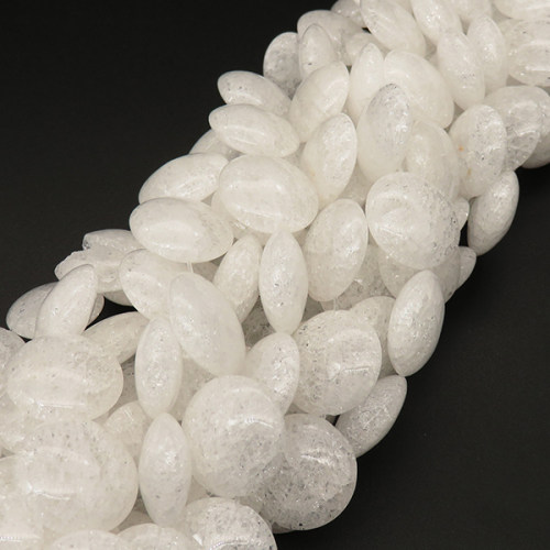 Natural White Crystal,Explosion,Flat Round,White,20*9mm,Hole:0.8mm,about 21 pcs/strand,about 95 g/strand,1 strand/package,15"(38cm),XBGB02352vabkl-L001