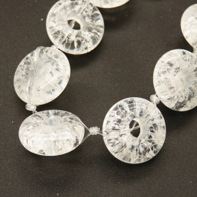 Natural White Crystal,Explosion,Circle,White,6*15mm,Hole:4.5mm,about 13 pcs/strand,about 30 g/strand,1 strand/package,9"(24cm),XBGB02368vabkl-L001