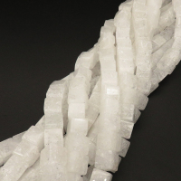 Natural White Crystal,Explosion,Square,White,4mm,Hole:0.5mm,about 91 pcs/strand,about 20 g/strand,1 strand/package,15"(38cm),XBGB02371vhob-L001