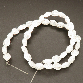 Natural White Crystal,Explosion,Egg shape,White,8*10*6mm,Hole:0.8mm,about 40 pcs/strand,about 25 g/strand,1 strand/package,15"(38cm),XBGB02374vabkl-L001