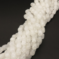 Natural White Crystal,Explosion,Drop,White,8*10mm,Hole:1mm,about 38 pcs/strand,about 40 g/strand,1 strand/package,15"(38cm),XBGB02377vabkl-L001