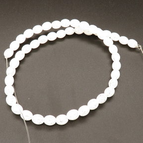Natural White Crystal,Explosion,Oval Rice Beads,White,7*9mm,Hole:0.8mm,about 47 pcs/strand,about 30 g/strand,1 strand/package,15"(38cm),XBGB02386vabkl-L001
