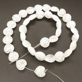 Natural White Crystal,Explosion,Heart,White,12*12*6mm,Hole:0.8mm,about 36 pcs/strand,about 45 g/strand,1 strand/package,15"(38cm),XBGB02389vabkl-L001