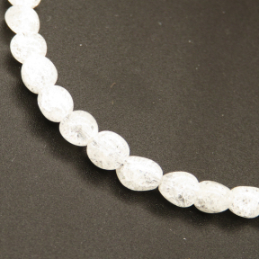 Natural White Crystal,Explosion,Bean shape,White,5*6mm,Hole:0.8mm,about 73 pcs/strand,about 15 g/strand,1 strand/package,15"(38cm),XBGB02395vabkl-L001