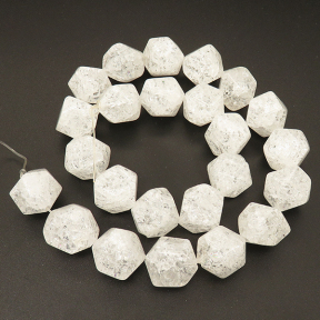 Natural White Crystal,Explosion,Square,Triangular Faceted,White,15*17mm,Hole:1mm,about 24 pcs/strand,about 125 g/strand,1 strand/package,15"(38cm),XBGB02400vabkl-L001