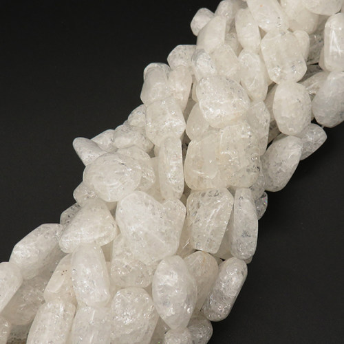 Natural White Crystal,Explosion,Irregular Shape,Faceted,White,15*20mm,Hole:1mm,about 20 pcs/strand,about 90 g/strand,1 strand/package,15"(38cm),XBGB02403vabkl-L001