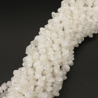 Natural White Crystal,Explosion,Tsui beads,White,4*7~5*10mm,Hole:0.8mm,about 106 pcs/strand,about 36.5 g/strand,1 strand/package,15"(38cm),XBGB02412vabkl-L001