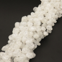 Natural White Crystal,Explosion,Tsui beads,White,6*8~8*12mm,Hole:0.8mm,about 73 pcs/strand,about 68.9 g/strand,1 strand/package,15"(38cm),XBGB02418vabkl-L001