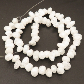 Natural White Crystal,Explosion,Tsui beads,White,5*7~7*12mm,Hole:0.8mm,about 77 pcs/strand,about 45.2 g/strand,1 strand/package,15"(38cm),XBGB02421vabkl-L001