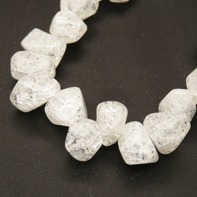 Natural White Crystal,Explosion,Irregular shape,Angle of attack,White,6*10~7*12mm,Hole:0.8mm,about 62 pcs/strand,about 62.4 g/strand,1 strand/package,15"(38cm),XBGB02429vabkl-L001