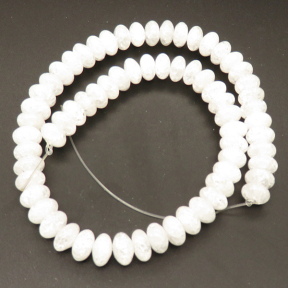 Natural White Crystal,Explosion,Abacus beads,White,6*11mm,Hole:0.8mm,about 66 pcs/strand,about 65.3 g/strand,1 strand/package,15"(38cm),XBGB02444vabkl-L001