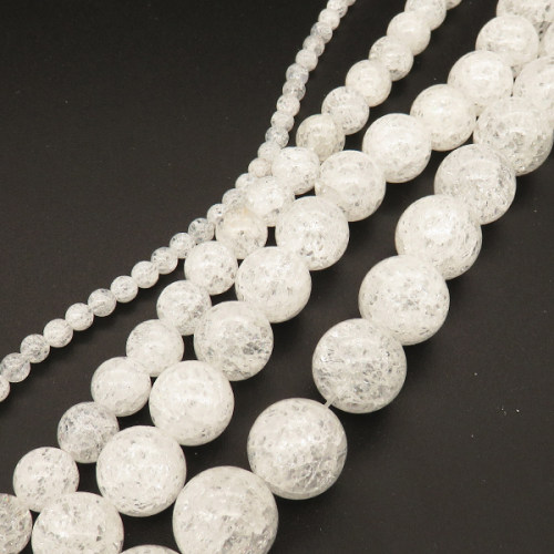 Natural White Crystal,Explosion,Round,White,14mm,Hole:1mm,about 28 pcs/strand,about 111.2 g/strand,1 strand/package,15"(38cm),XBGB02450vabkl-L001