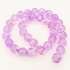 Natural White Crystal,Explosion,Round,Purple,Dyed,12mm,Hole:1mm,about 33 pcs/strand,about 83.1 g/strand,1 strand/package,15"(38cm),XBGB02459vabkl-L001