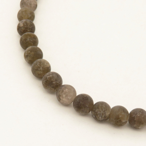 Natural Smoky Quartz,Explosion,Round,Frosted,Brown,10mm,Hole:1mm,about 40 pcs/strand,about 60.3 g/strand,1 strand/package,15"(38cm),XBGB02474vabkl-L001