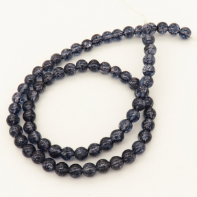 Natural White Crystal,Round,Dark blue,Dyed,6mm,Hole:0.8mm,about 69 pcs/strand,about 20.6 g/strand,1 strand/package,15"(38cm),XBGB02480vabkl-L001