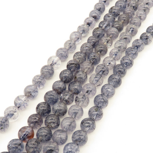 Natural White Crystal,Round,Dark blue,Dyed,8mm,Hole:1mm,about 50 pcs/strand,about 36.4 g/strand,1 strand/package,15"(38cm),XBGB02486vabkl-L001