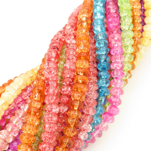 Natural White Crystal,Explosion,Abacus beads,Random color,Dyed,3*6mm,Hole:0.8mm,about 105 pcs/strand,about 22.3 g/strand,1 strand/package,15"(38cm),XBGB02489vabkl-L001