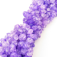 Natural White Crystal,Explosion,Tsui beads,Purple,Dyed,6*12~9*17mm,Hole:0.8mm,about 53 pcs/strand,about 107.2 g/strand,1 strand/package,15"(38cm),XBGB02510vabkl-L001