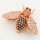 Brass Micro Pave Cubic Zirconia Slide Charms,Bee,Rose Golden,23x17mm,Hole:2x10mm,about 2 g/pc,5 pcs/package,XFB00007vbmb-L002