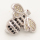 Brass Micro Pave Cubic Zirconia Slide Charms,Bee,Silver Color,17x14mm,Hole:2x10mm,about 2 g/pc,5 pcs/package,XFB00012aajl-L002