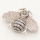 Brass Micro Pave Cubic Zirconia Slide Charms,Bee,Silver Color,30x23mm,Hole:2x10mm,about 4 g/pc,5 pcs/package,XFB00016vbpb-L002