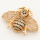 Brass Micro Pave Cubic Zirconia Slide Charms,Bee,Golden,30x23mm,Hole:2x10mm,about 4 g/pc,5 pcs/package,XFB00018vbpb-L002